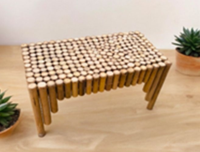 Culm Bamboo Coffee Table with Glass top