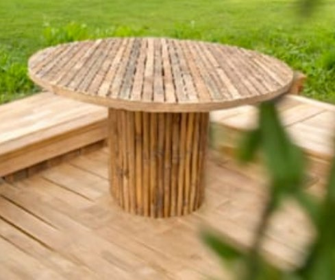 Bamboo Slats Round Table