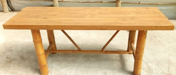 Bamboo Slats Dinning Table w/o Gaps